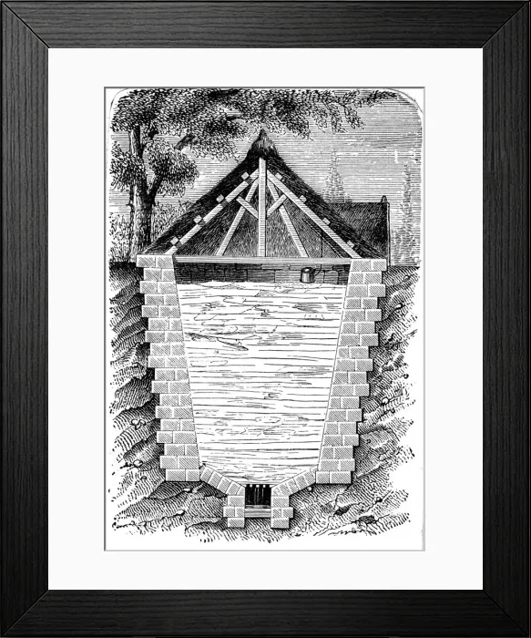 Framed Print : Refrigeration: sectional view of an ice house Framed Print : Refrigeration: sectional view of an ice house