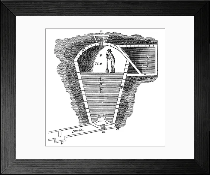 Framed Print : Refrigeration: sectional view of an ice house Framed Print : Refrigeration: sectional view of an ice house