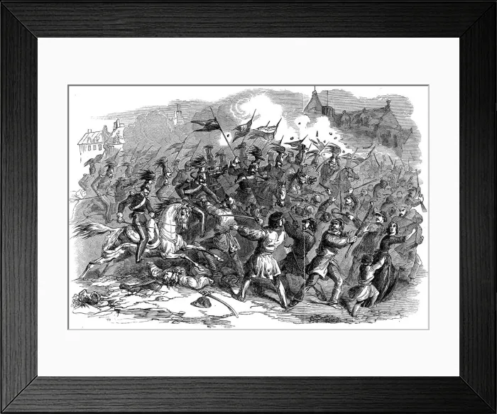 Framed Print : Troops charging the crowds in Berlin, Revolution in Prussia, March 1848 Framed Print : Troops charging the crowds in Berlin, Revolution in Prussia, March 1848