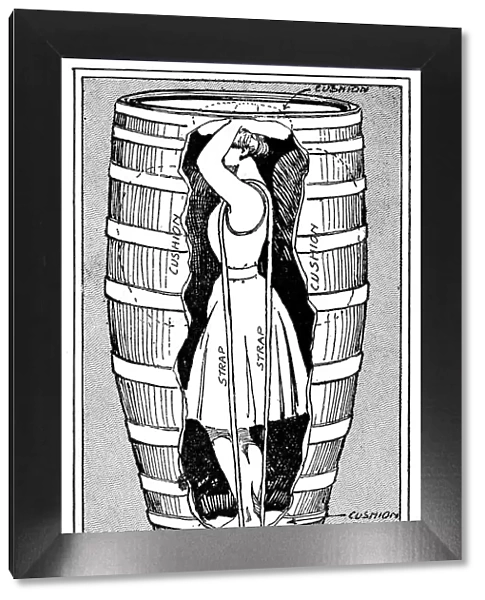 Diagram of Mrs Anne Edson Taylor in the barrel in which she plunged over the Niagara Falls, 1901