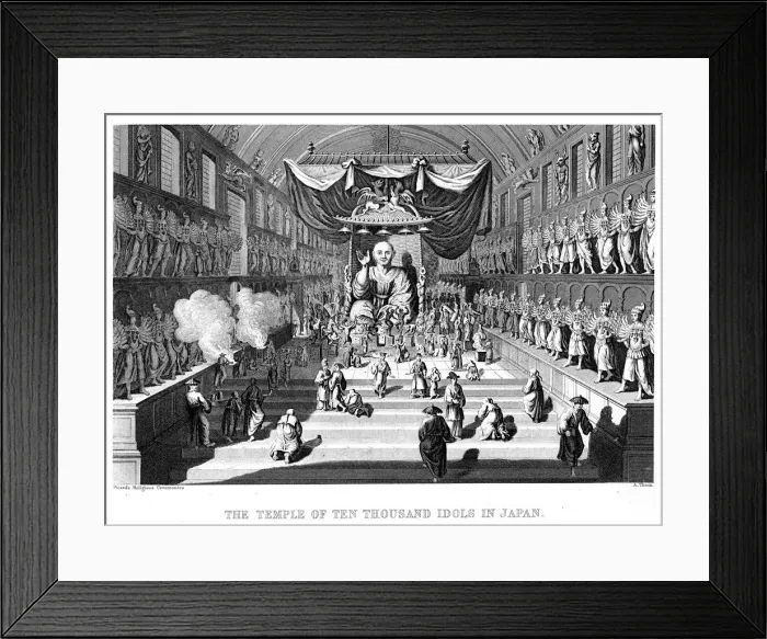 Framed Print : Temple of Ten Thousand Idols, Japan, 1880 Framed Print : Temple of Ten Thousand Idols, Japan, 1880
