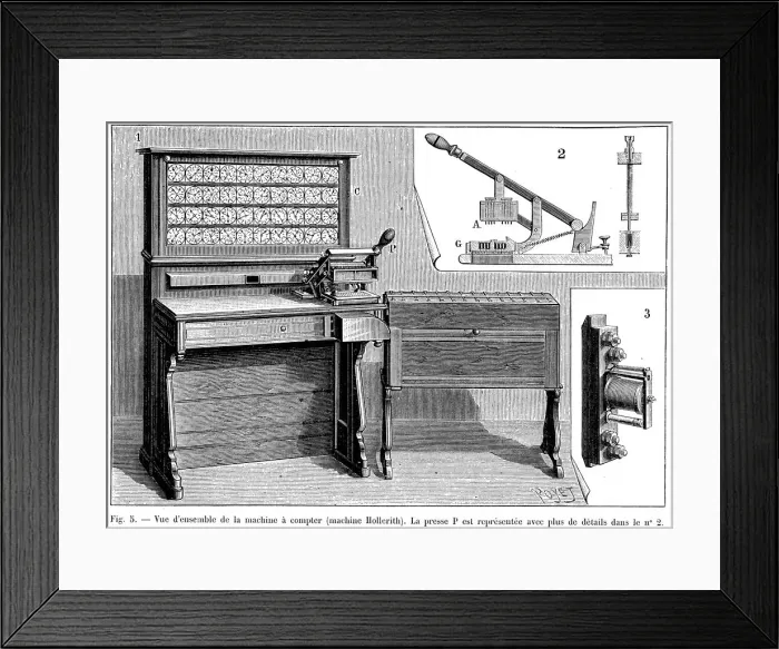 Framed Print : Hollerith tabulator, 1894 Framed Print : Hollerith tabulator, 1894
