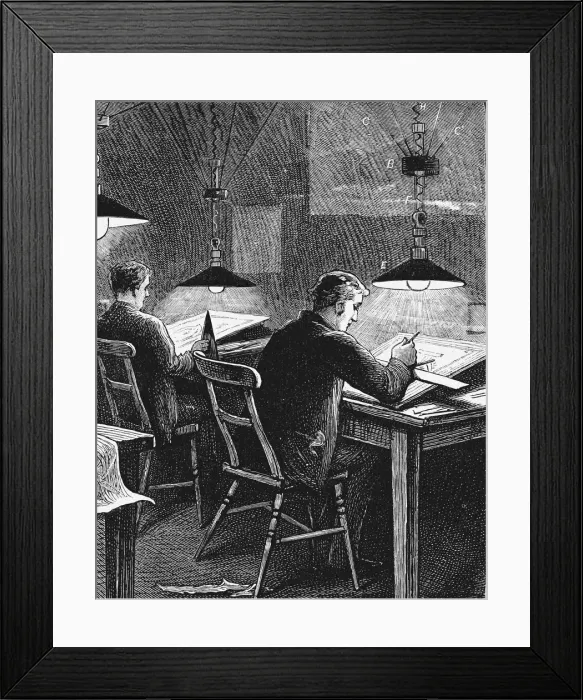 Framed Print : Swan incandescent lamps, University College, Dundee, Scotland, 1884 Framed Print : Swan incandescent lamps, University College, Dundee, Scotland, 1884