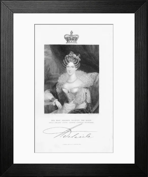 Framed Print : Adelaide of Saxe-Coburg Meiningen, German-born Queen-consort of William IV, 1832 Framed Print : Adelaide of Saxe-Coburg Meiningen, German-born Queen-consort of William IV, 1832