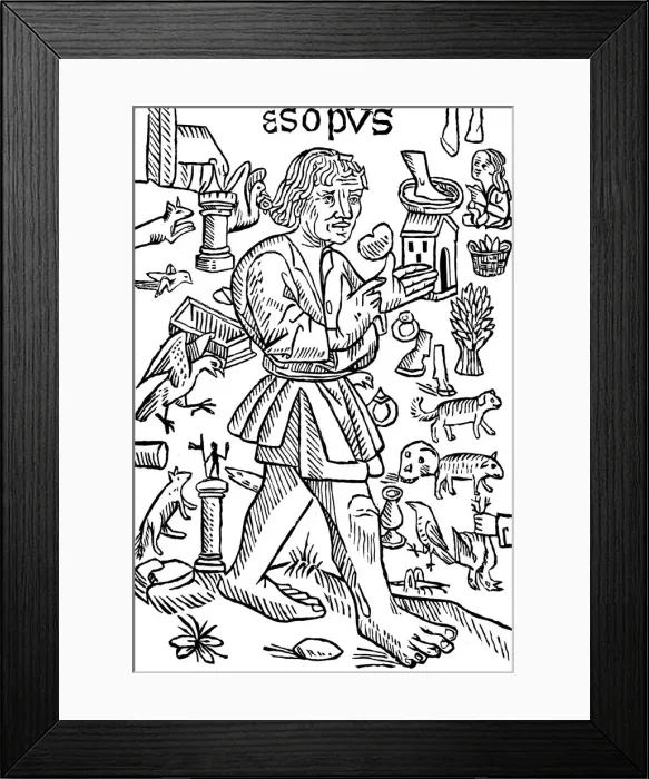 Framed Print : Aesop, Greek fabulist, c1480 Framed Print : Aesop, Greek fabulist, c1480