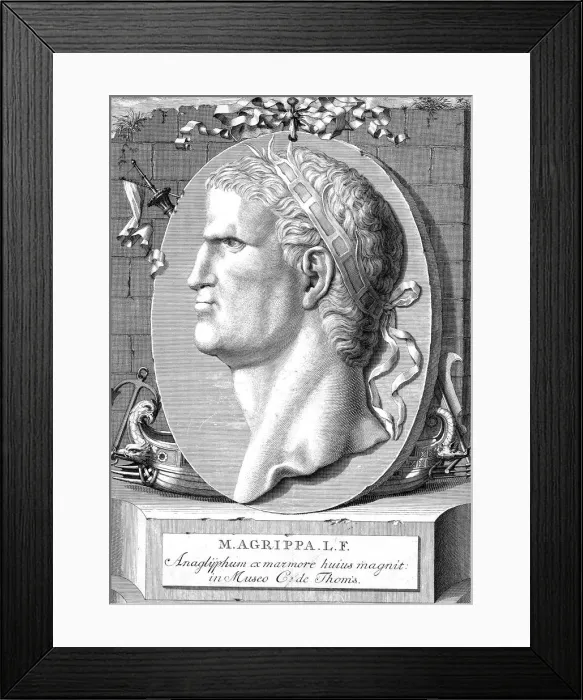 Framed Print : Marcus Vipsanius Agrippa (63-12 BC), Roman statesman and naval and military commander Framed Print : Marcus Vipsanius Agrippa (63-12 BC), Roman statesman and naval and military commander