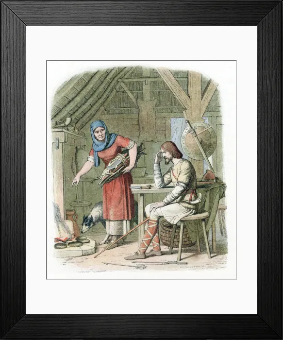 Framed Print : King Alfred burning the cakes, 878 (1864) Framed Print : King Alfred burning the cakes, 878 (1864)
