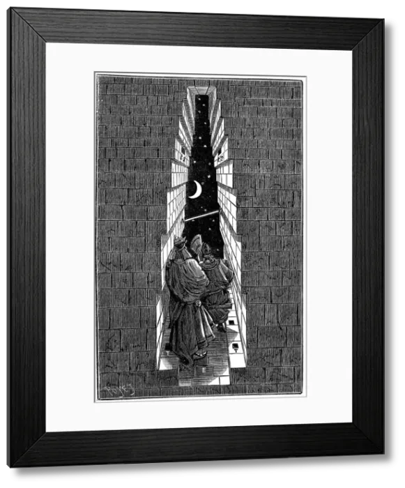 Framed Print : Great Pyramid of Cheops at Giza being used as an astronomical observatory, 1891 Framed Print : Great Pyramid of Cheops at Giza being used as an astronomical observatory, 1891