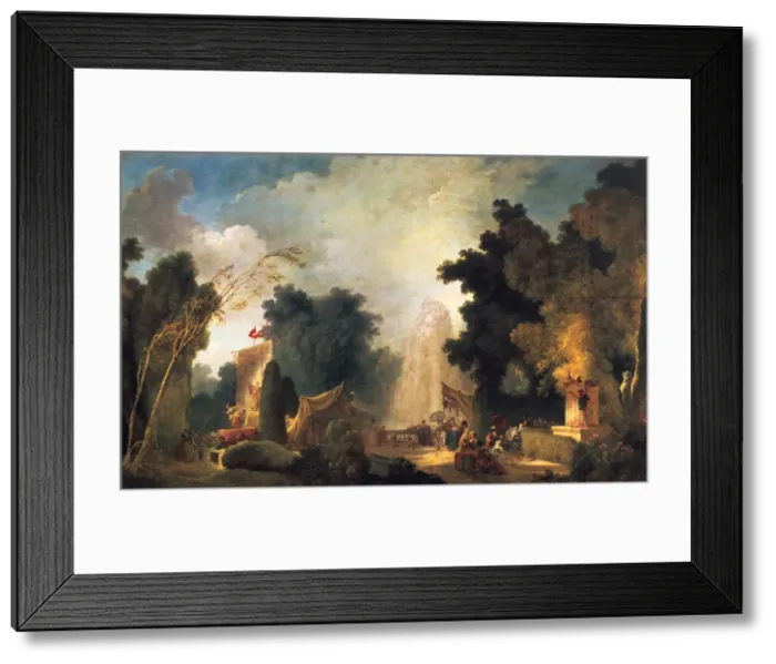 Framed Print : La fete a St Cloud ( A Celebration in St Cloud), c1775-1780. Artist: Jean-Honore Fragonard Framed Print : La fete a St Cloud ( A Celebration in St Cloud), c1775-1780. Artist: Jean-Honore Fragonard