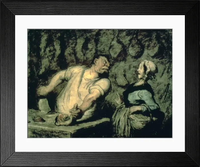 Framed Print : The Butcher, Montmartre Market, 1857-1858. Artist: Honore Daumier Framed Print : The Butcher, Montmartre Market, 1857-1858. Artist: Honore Daumier