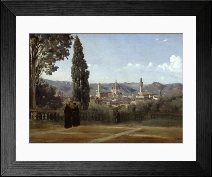 Framed Print : Florence, View from the Boboli Gardens, 1835-1840. Artist: Jean-Baptiste-Camille Corot Framed Print : Florence, View from the Boboli Gardens, 1835-1840. Artist: Jean-Baptiste-Camille Corot