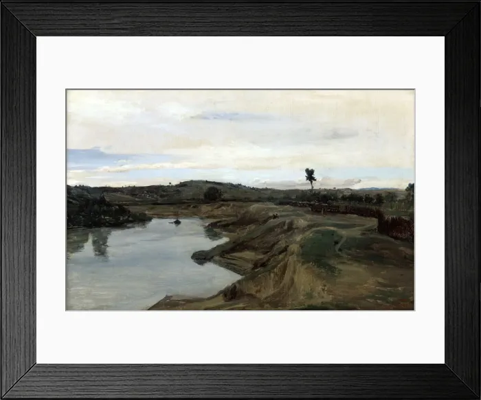 Framed Print : Poussins Walk, The Roman Campagna, 1826-1828. Artist: Jean-Baptiste-Camille Corot Framed Print : Poussins Walk, The Roman Campagna, 1826-1828. Artist: Jean-Baptiste-Camille Corot