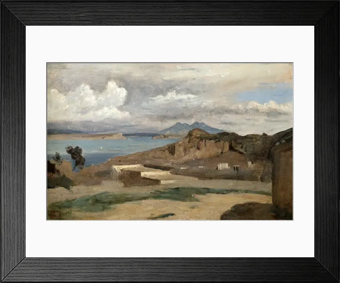 Framed Print : Ischia, seen from Mount Epomeo, 1828. Artist: Jean-Baptiste-Camille Corot Framed Print : Ischia, seen from Mount Epomeo, 1828. Artist: Jean-Baptiste-Camille Corot