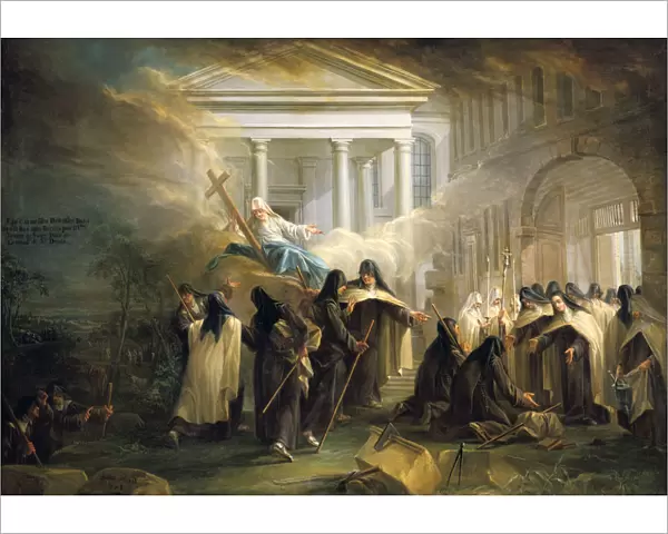 The arrival of the Carmelite nuns from Brussels, mid 18th century. Artist: Charles Guillot