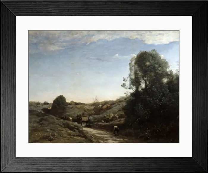 Framed Print : The Horsecart, Memory of Marcoussis near Montlhery, 1855. Artist: Jean-Baptiste-Camille Corot Framed Print : The Horsecart, Memory of Marcoussis near Montlhery, 1855. Artist: Jean-Baptiste-Camille Corot