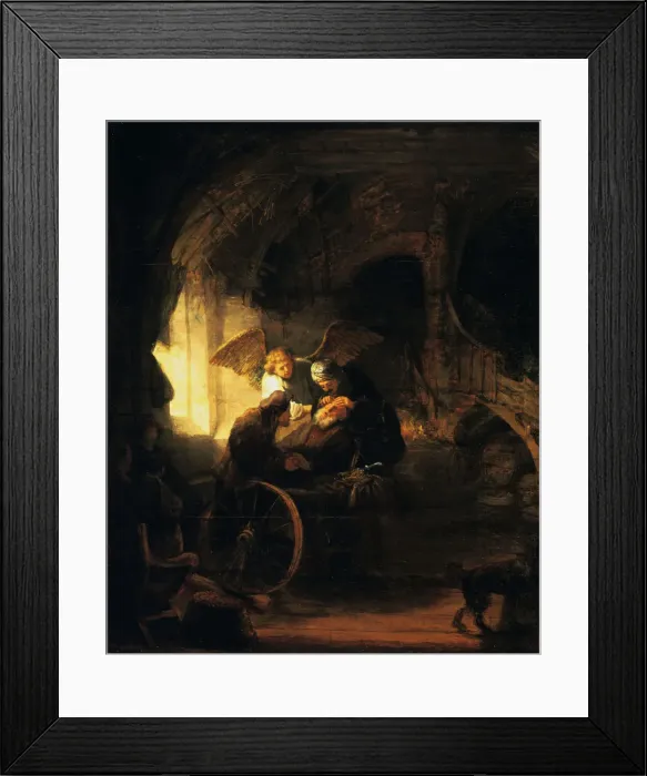 Framed Print : Tobias Returns Sight to His Father, 1636. Artist: Rembrandt Harmensz van Rijn Framed Print : Tobias Returns Sight to His Father, 1636. Artist: Rembrandt Harmensz van Rijn