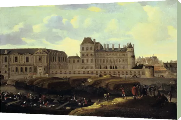 Louvre and Petit Bourbon seen from the Seine, Paris, 17th century. Artist: Reinier Zeeman