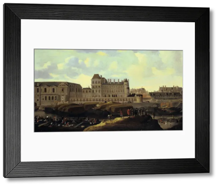Framed Print : Louvre and Petit Bourbon seen from the Seine, Paris, 17th century. Artist: Reinier Zeeman Framed Print : Louvre and Petit Bourbon seen from the Seine, Paris, 17th century. Artist: Reinier Zeeman