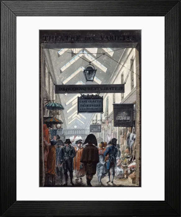 Framed Print : The Shopping Arcade des Panoramas in Paris, 1807. Artist: Philibert Louis Debucourt Framed Print : The Shopping Arcade des Panoramas in Paris, 1807. Artist: Philibert Louis Debucourt