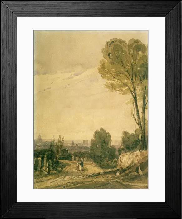 Framed Print : Paris seen from the Pere Lachaise cemetery, c1825. Artist: Richard Parkes Bonington Framed Print : Paris seen from the Pere Lachaise cemetery, c1825. Artist: Richard Parkes Bonington