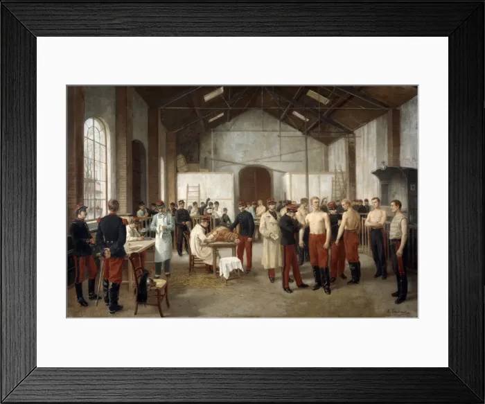 Framed Print : Vaccination at the Val de Grace Hospital in Paris, c1900. Artist: Alfred Touchemolin Framed Print : Vaccination at the Val de Grace Hospital in Paris, c1900. Artist: Alfred Touchemolin