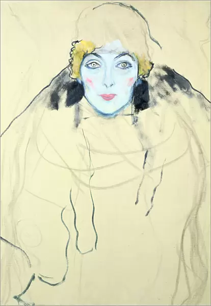 Womans Head ( Frauenkopf ), 1917. Artist: Gustav Klimt