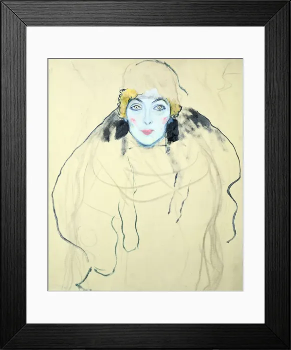 Framed Print : Womans Head ( Frauenkopf ), 1917. Artist: Gustav Klimt Framed Print : Womans Head ( Frauenkopf ), 1917. Artist: Gustav Klimt