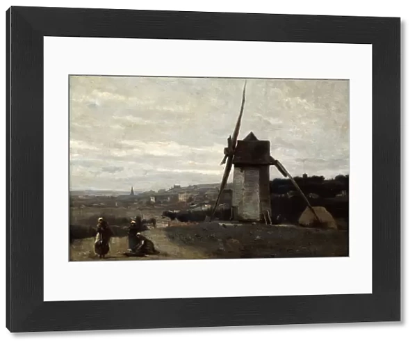 A Windmill, Etretat, 19th century. Artist: Jean-Baptiste-Camille Corot