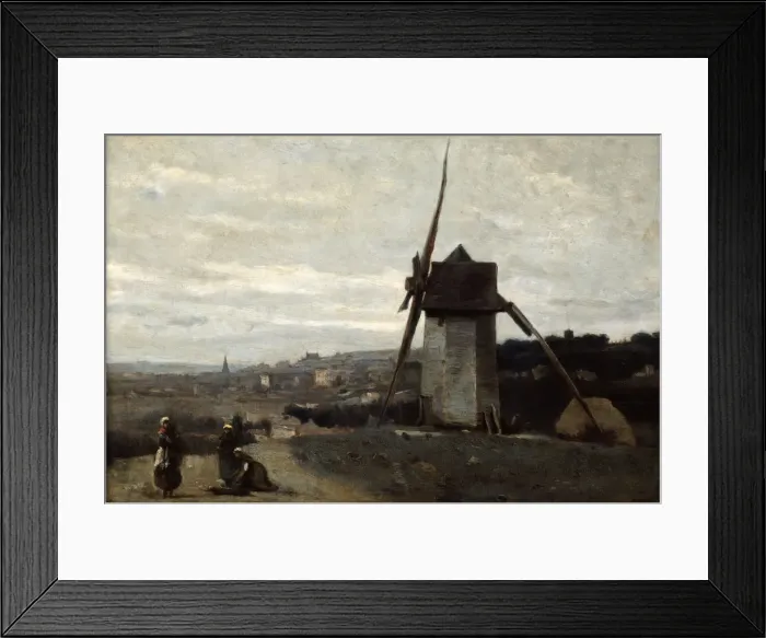 Framed Print : A Windmill, Etretat, 19th century. Artist: Jean-Baptiste-Camille Corot Framed Print : A Windmill, Etretat, 19th century. Artist: Jean-Baptiste-Camille Corot