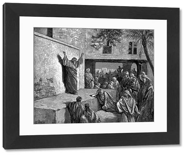 Micah the Moreshite prophet preaching to the Israelites, 1865-1866. Artist: Gustave Dore