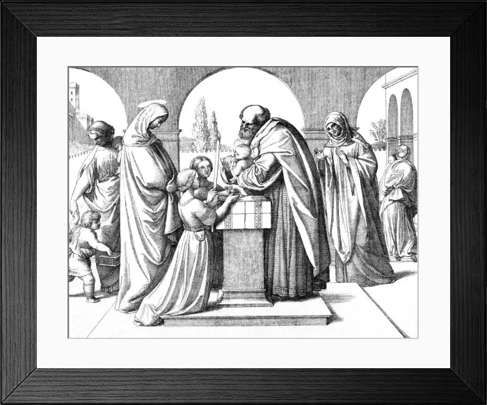 Framed Print : The offering of Jesus at the Temple, c1870 Framed Print : The offering of Jesus at the Temple, c1870
