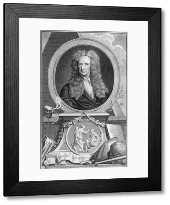 Framed Print : Isaac Newton (1642-1727), English mathematician, astronomer and physicist, 1738. Artist: Jacobus Houbraken Framed Print : Isaac Newton (1642-1727), English mathematician, astronomer and physicist, 1738. Artist: Jacobus Houbraken