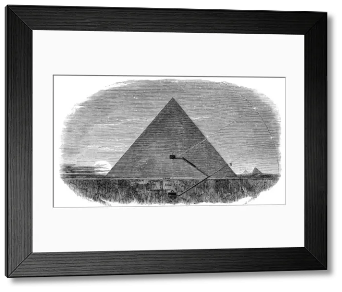 Framed Print : Great Pyramid of Cheops at Giza being used as an astronomical observatory Framed Print : Great Pyramid of Cheops at Giza being used as an astronomical observatory