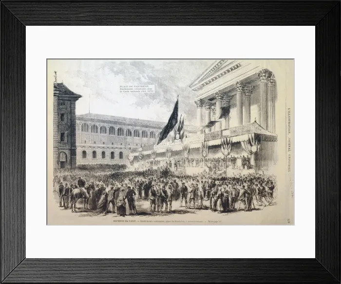 Framed Print : Enlistment of Volunteers into the National Guard, Place du Pantheon, Paris, 1870-1871 Framed Print : Enlistment of Volunteers into the National Guard, Place du Pantheon, Paris, 1870-1871