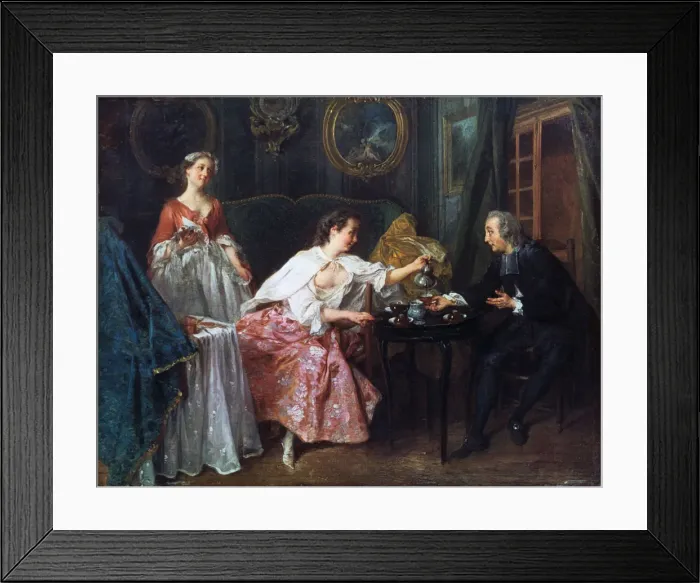 Framed Print : The Four Times of the Day: Morning, 1739. Artist: Nicolas Lancret