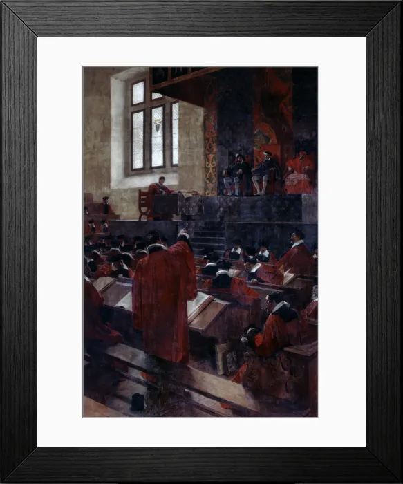 Framed Print : Henry II of France and Anne du Bourg, 10 June 1559 (19th / early 20th century). Artist: Jean-Paul Laurens Framed Print : Henry II of France and Anne du Bourg, 10 June 1559 (19th / early 20th century). Artist: Jean-Paul Laurens