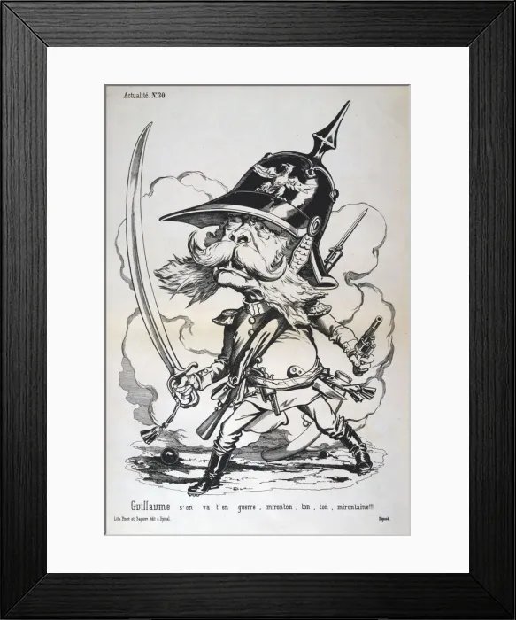 Framed Print : Caricature of Wilhelm I of Prussia, Franco-Prussian war, 1870-1871 Framed Print : Caricature of Wilhelm I of Prussia, Franco-Prussian war, 1870-1871