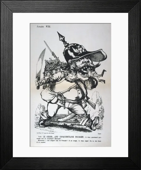Framed Print : Caricature of Wilhelm I of Prussia, Franco-Prussian war, 1870-1871 Framed Print : Caricature of Wilhelm I of Prussia, Franco-Prussian war, 1870-1871