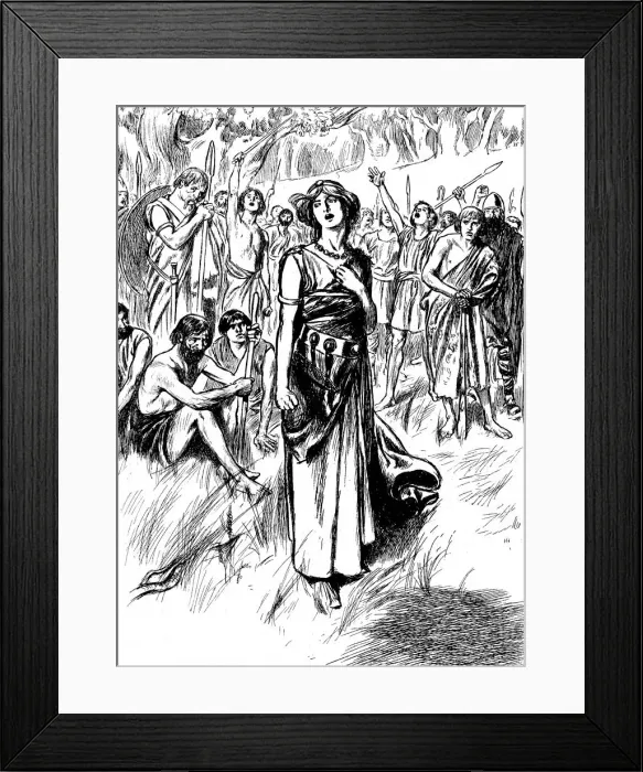Framed Print : Boudicca (Boadicea) lst century British queen of the Iceni, rallying her troops, c1900 Framed Print : Boudicca (Boadicea) lst century British queen of the Iceni, rallying her troops, c1900