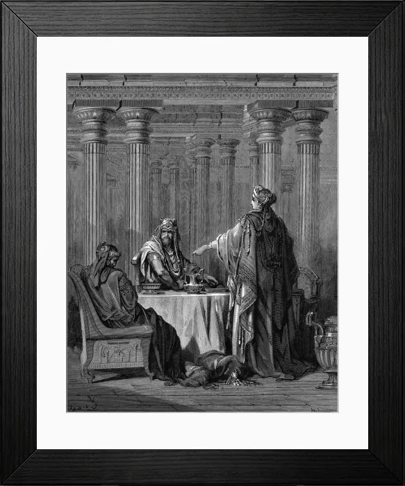 Framed Print : Esther (c450 BC) before her husband King Ahasuerus (Xerxes I) of Persia, 1866. Artist: Gustave Dore Framed Print : Esther (c450 BC) before her husband King Ahasuerus (Xerxes I) of Persia, 1866. Artist: Gustave Dore