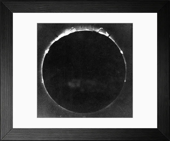 Framed Print : Warren de la Rues photograph of total solar eclipse at Rivabellosa, Spain, 18 July 1860. Artist: Warren De La Rue Framed Print : Warren de la Rues photograph of total solar eclipse at Rivabellosa, Spain, 18 July 1860. Artist: Warren De La Rue