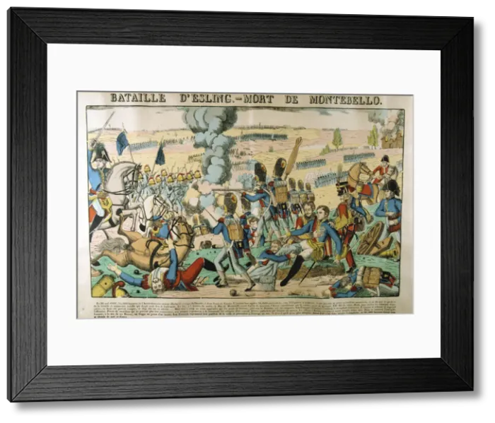 Framed Print : Battle of Essling - Death of Montebello, 21 May 1809, (c1835). Artist: Francois Georgin Framed Print : Battle of Essling - Death of Montebello, 21 May 1809, (c1835). Artist: Francois Georgin