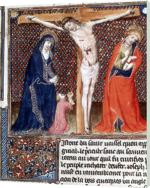 Joseph of Arimathea receiving Christs blood, 15th century