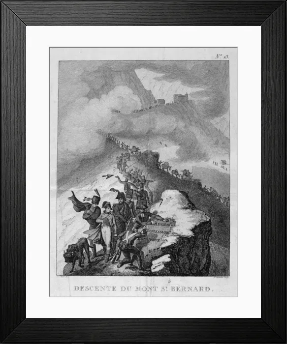 Framed Print : The descent of Mount St Bernard, 1800 Framed Print : The descent of Mount St Bernard, 1800