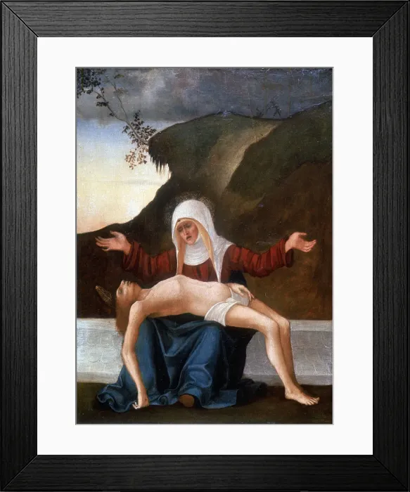 Framed Print : Pieta, early 16th century. Artist: Lodovico Mazzolini Framed Print : Pieta, early 16th century. Artist: Lodovico Mazzolini