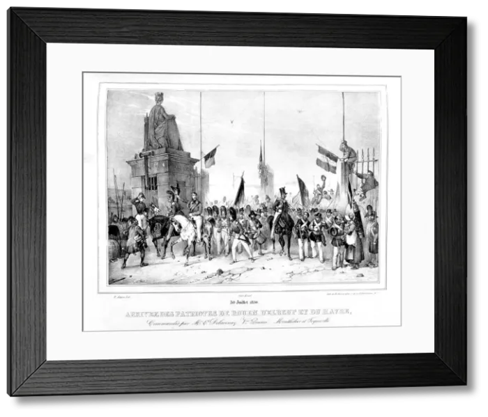 Framed Print : Arrival of the Patriots of Rouen, Elbeut and Le Havre, Paris, 30th July 1830 Framed Print : Arrival of the Patriots of Rouen, Elbeut and Le Havre, Paris, 30th July 1830