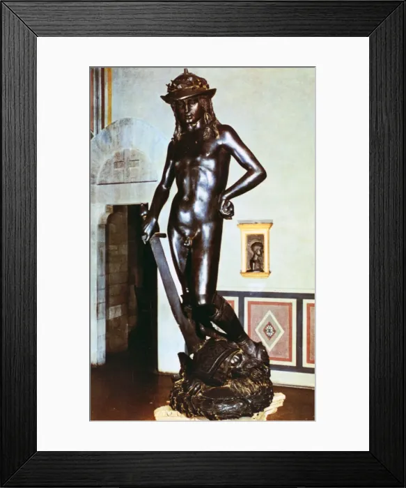 Framed Print : Bronze statue of David, c1430-1440. Artist: Donatello Framed Print : Bronze statue of David, c1430-1440. Artist: Donatello