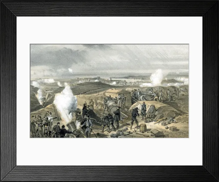 Framed Print : A Hot Day in the Batteries, Crimean War, 1853-1856