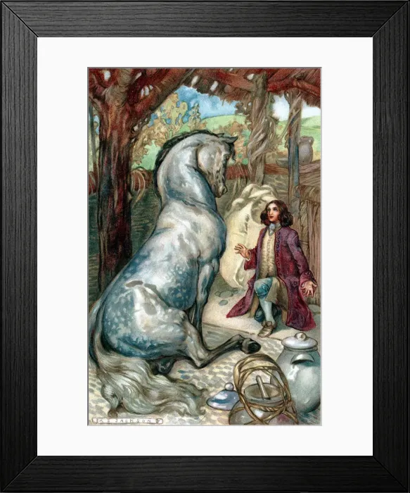 Framed Print : Lemuel Gulliver, set ashore after a mutiny, finds himself in kingdom of the Houyhnhns