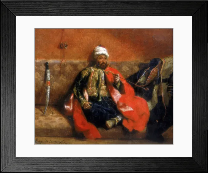 Framed Print : Turk Sitting Smoking on a Couch, 19th century. Artist: Eugene Delacroix Framed Print : Turk Sitting Smoking on a Couch, 19th century. Artist: Eugene Delacroix